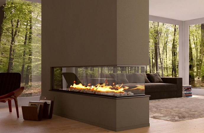 modern fireplace