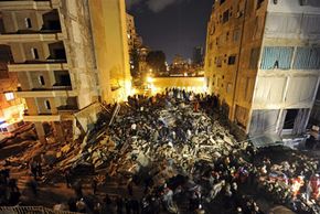 A pile of broken concrete and twisted metal. Picture courtesy www.photoblog.msnbc.msn.com