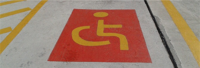 Red-yellow-disabled-parking-s