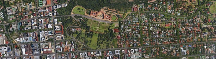 The Union Buildings from above in the Tshwane Municipal area.