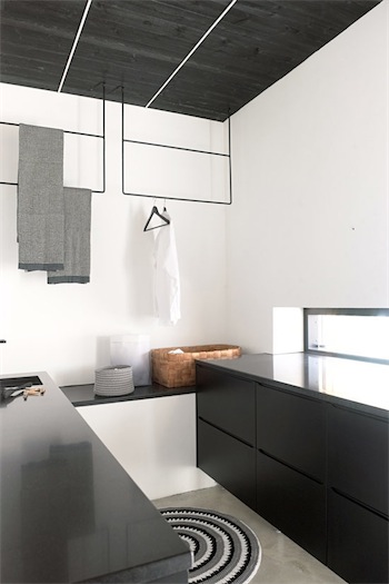Black minimalist Decor kitchen