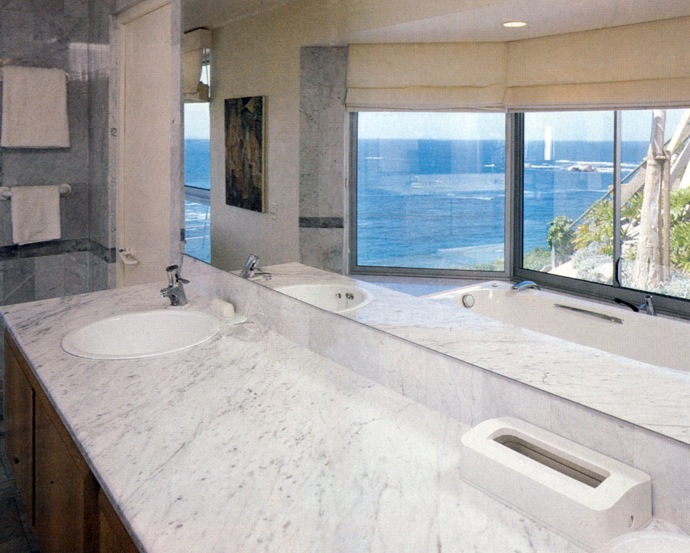 Marble bathroom storage