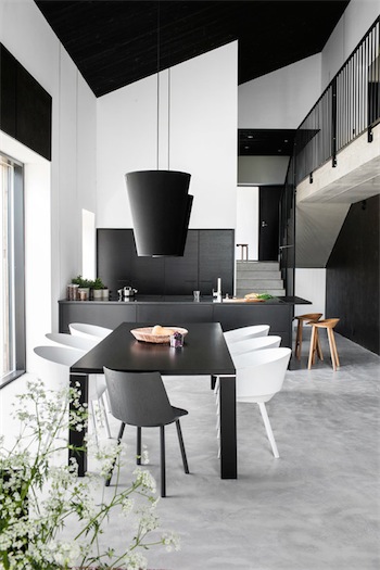 Minimalist black dining