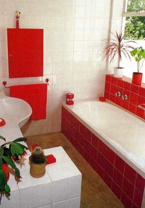Remodel your bathroom red and white