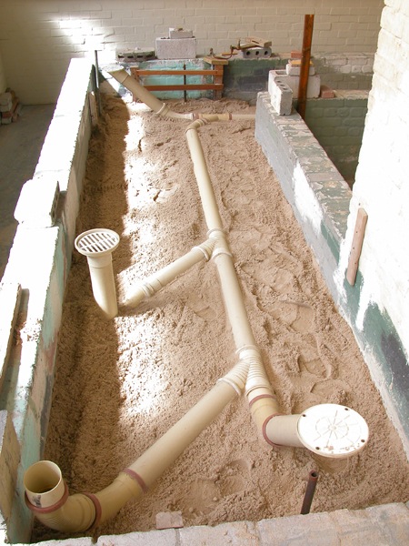 Sewage pipe installation
