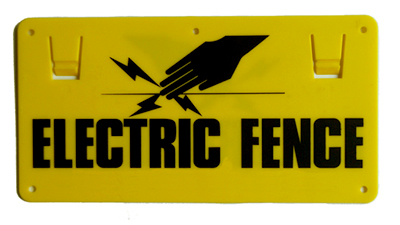 electric fence warning sign